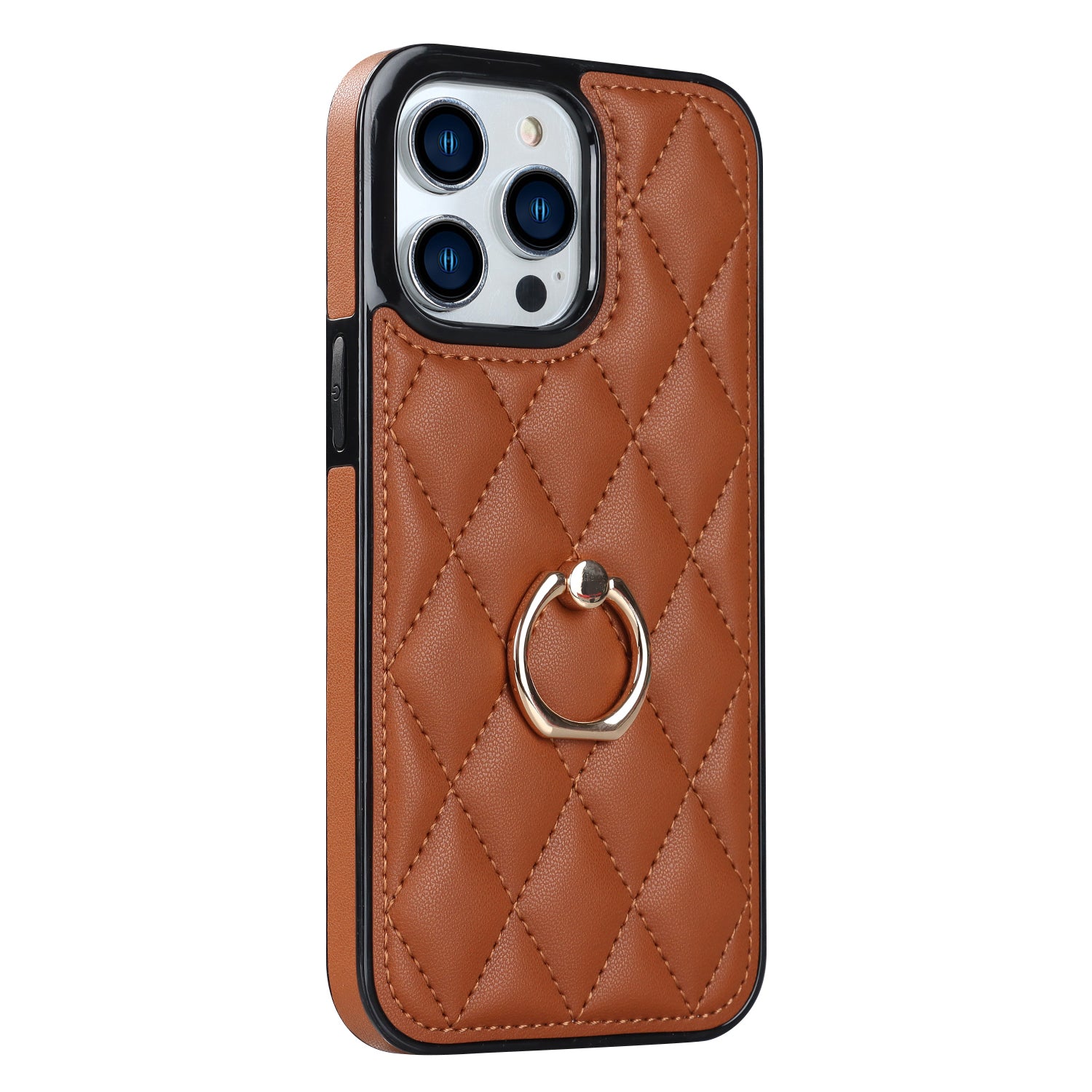 PU Leather TPU Phone Case for iPhone 13 Pro Max Stitching Rhombus Ring Holder Kickstand Phone Cover PU Leather TPU Phone Case for iPhone 13 Pro Max Stitching Rhombus Ring Holder Kickstand Phone Cover